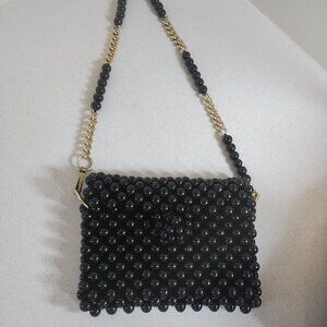 Vintage La Fleur Original Black Beaded Handbag | Made in Japan | 1960s Mod Bead